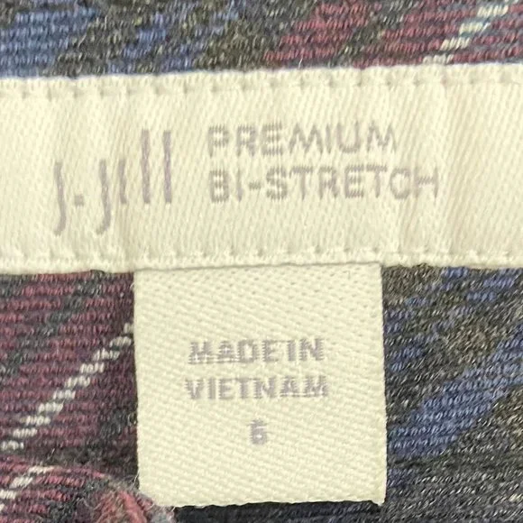 J. Jill Bi-Stretch Premium Plaid Pull Up/On Pants Size 6 - Picture 7 of 9